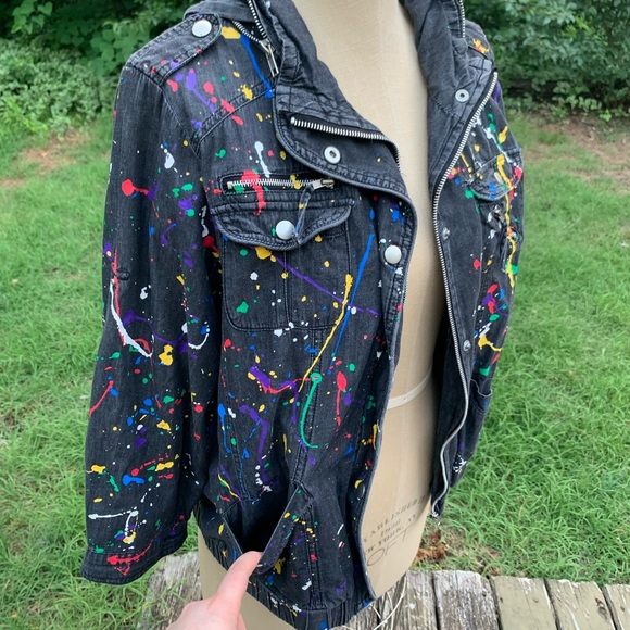 Hand Splatter-Painted Jacket! - Picture 3 of 16